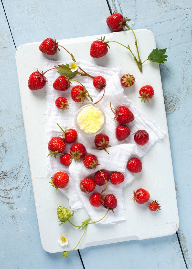 Freshly picked strawberries and clotted cream