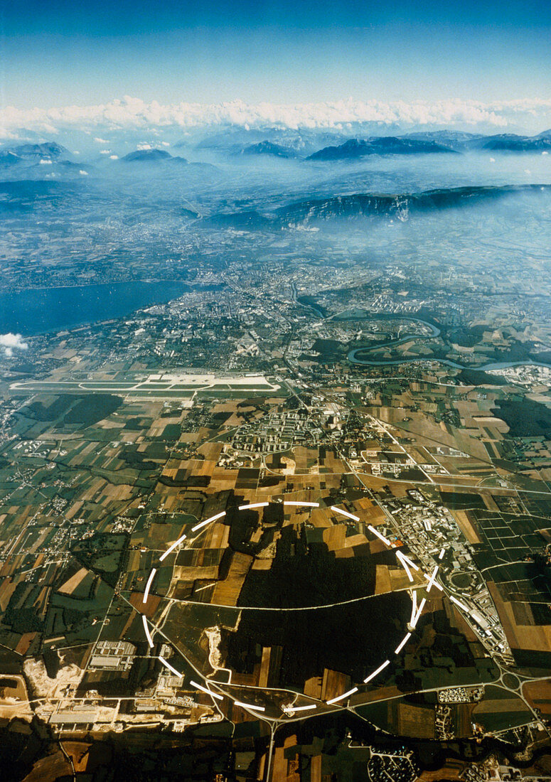 Aerial view of SPS accelerator,CERN