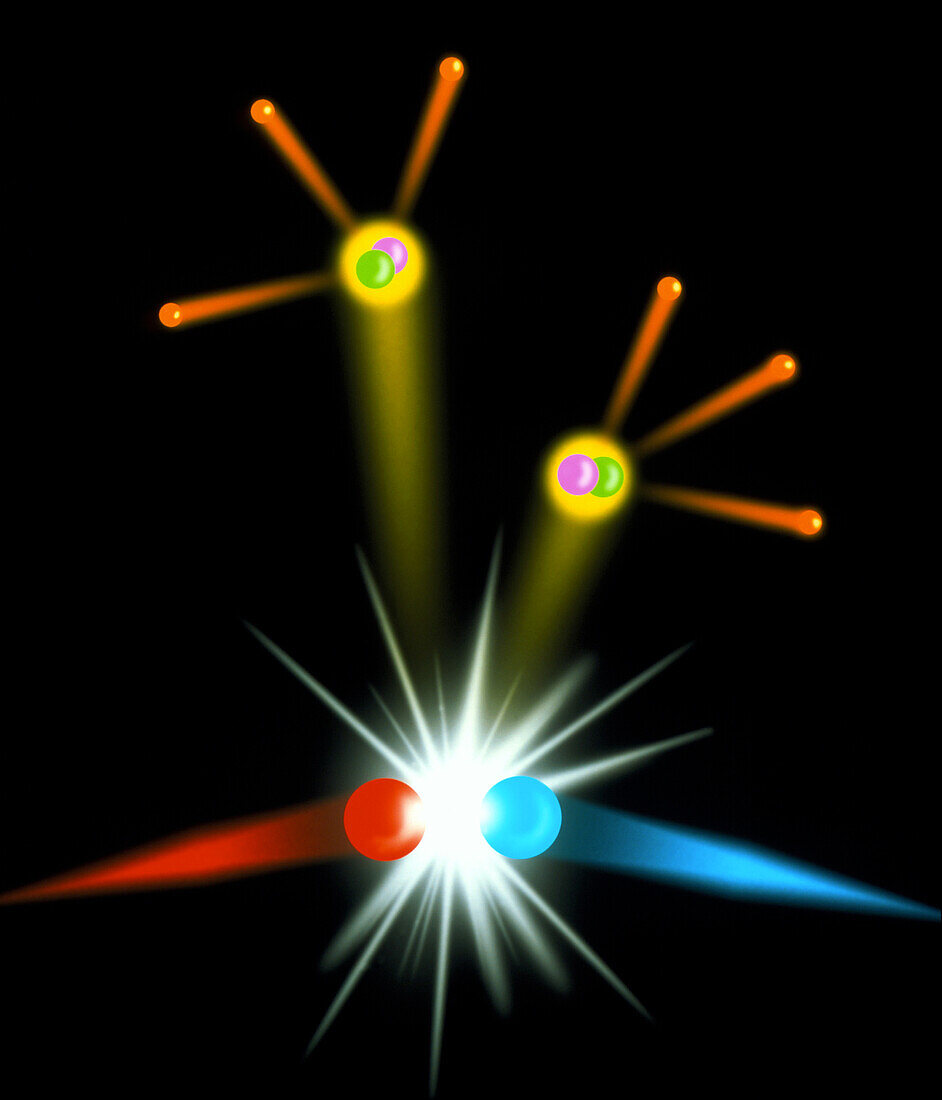 Computer art of a positron-electron collision