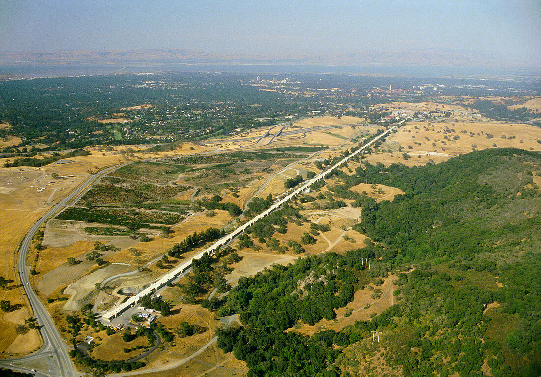 Aerial photo of SLAC linear accelerator