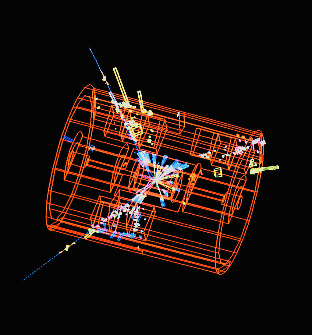 Three-jet event in L3 detector at CERN