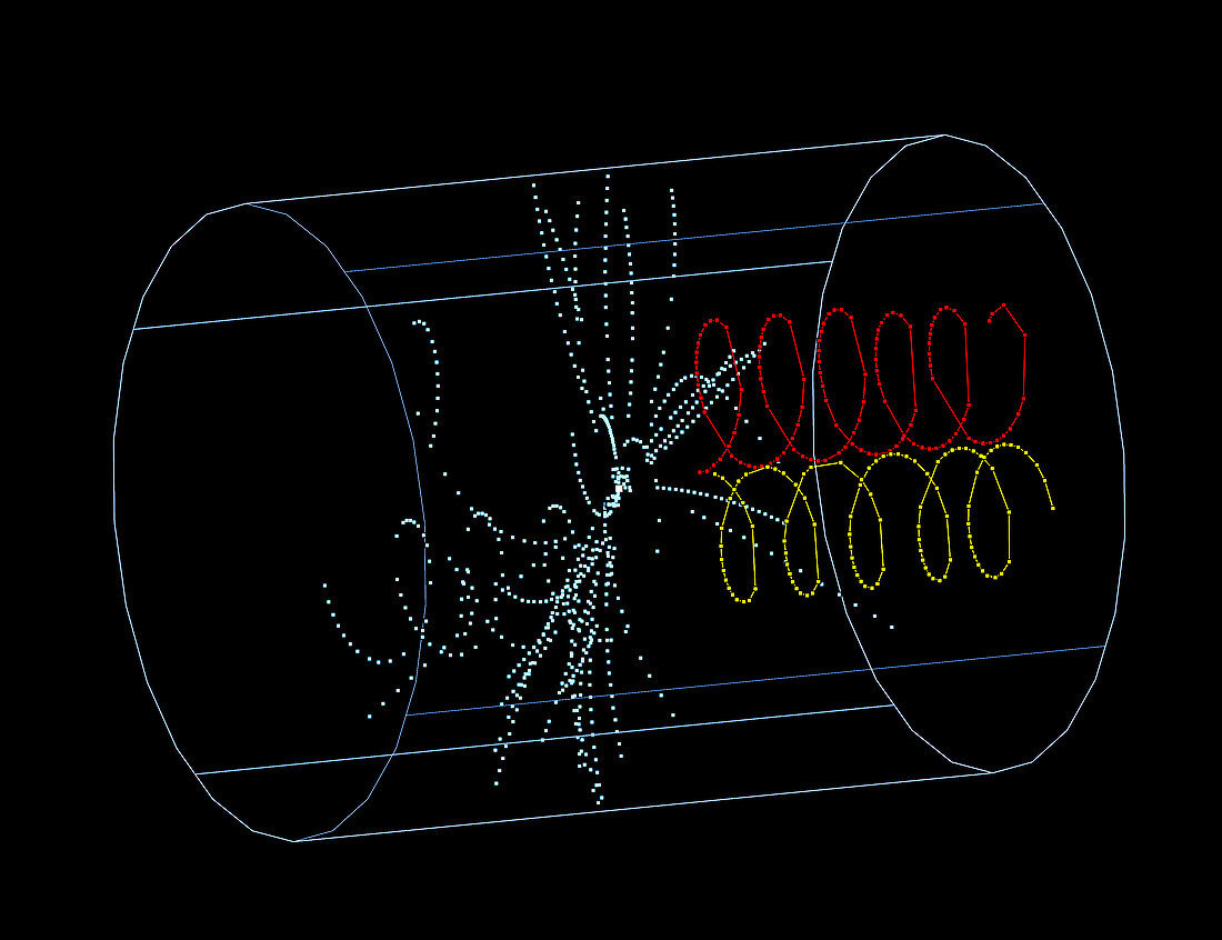 Electron-positron pair in ALEPH detector