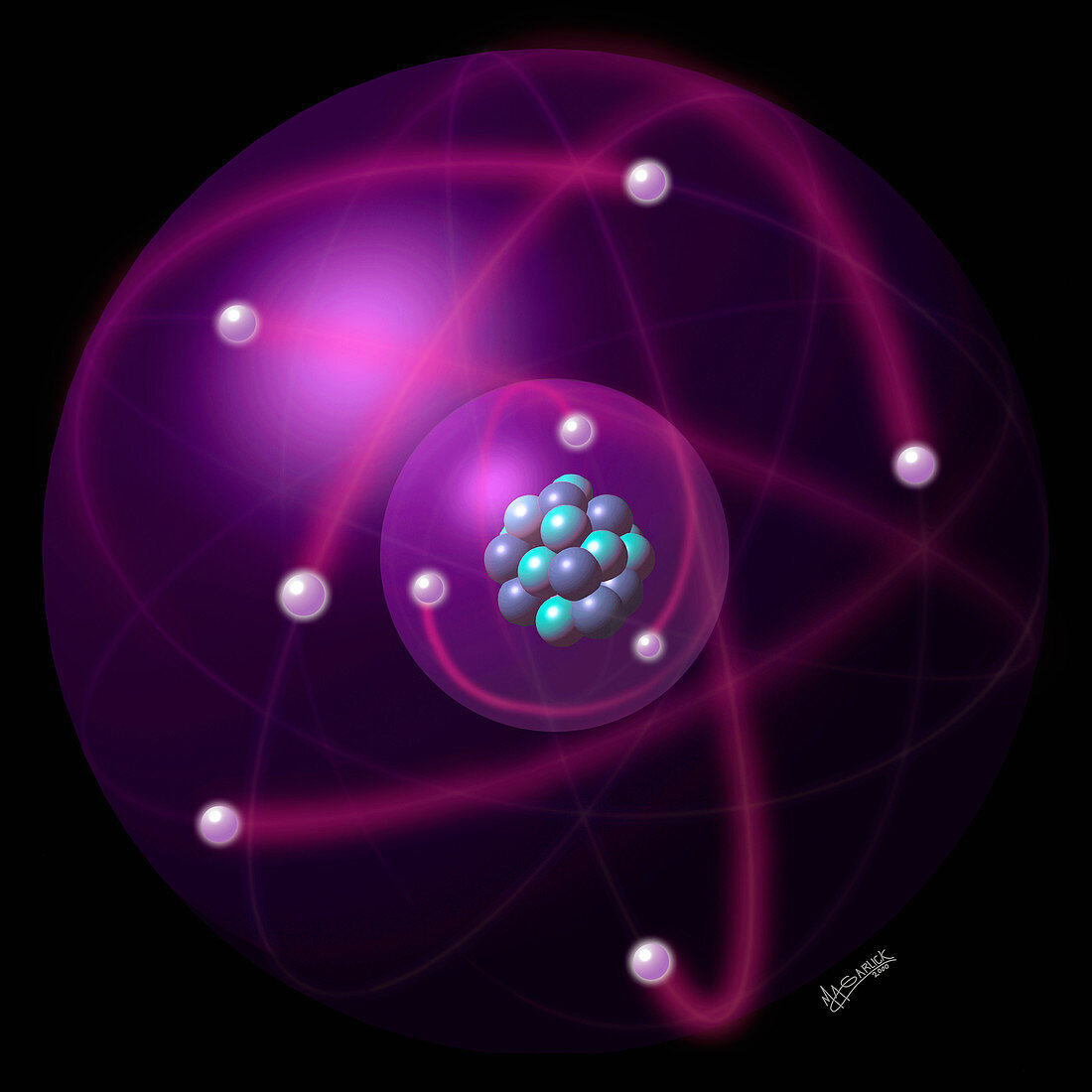 Artwork of an atom