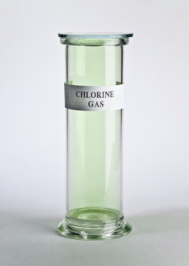 Jar of chlorine gas