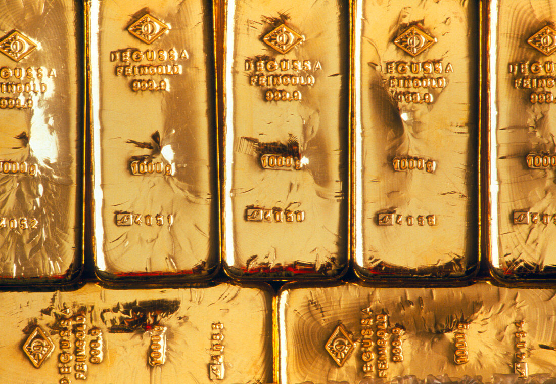 Gold ingots weighing one kilogram