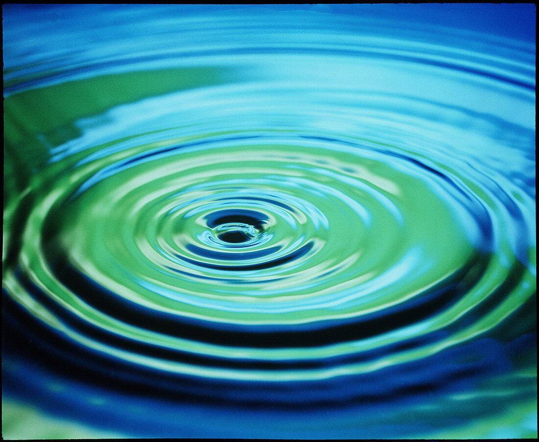 Multiple ripples from a water drop