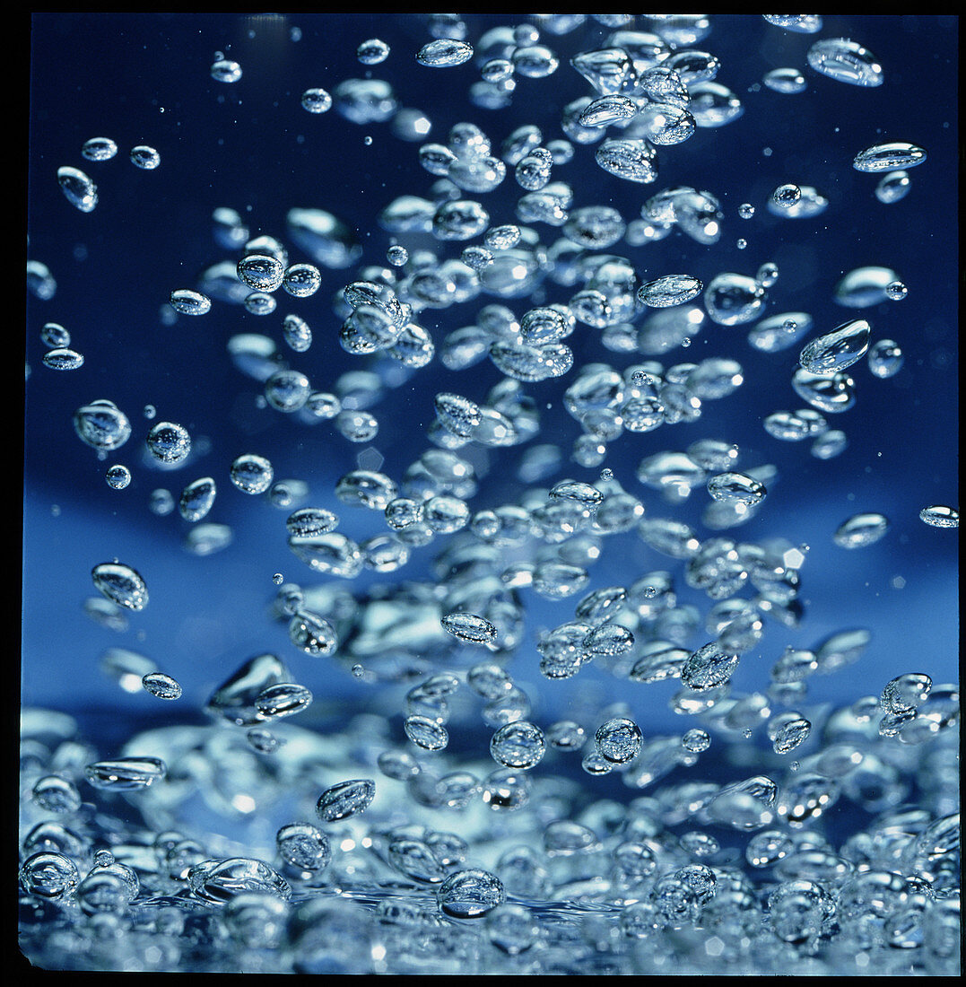 Boiling water showing bubbles