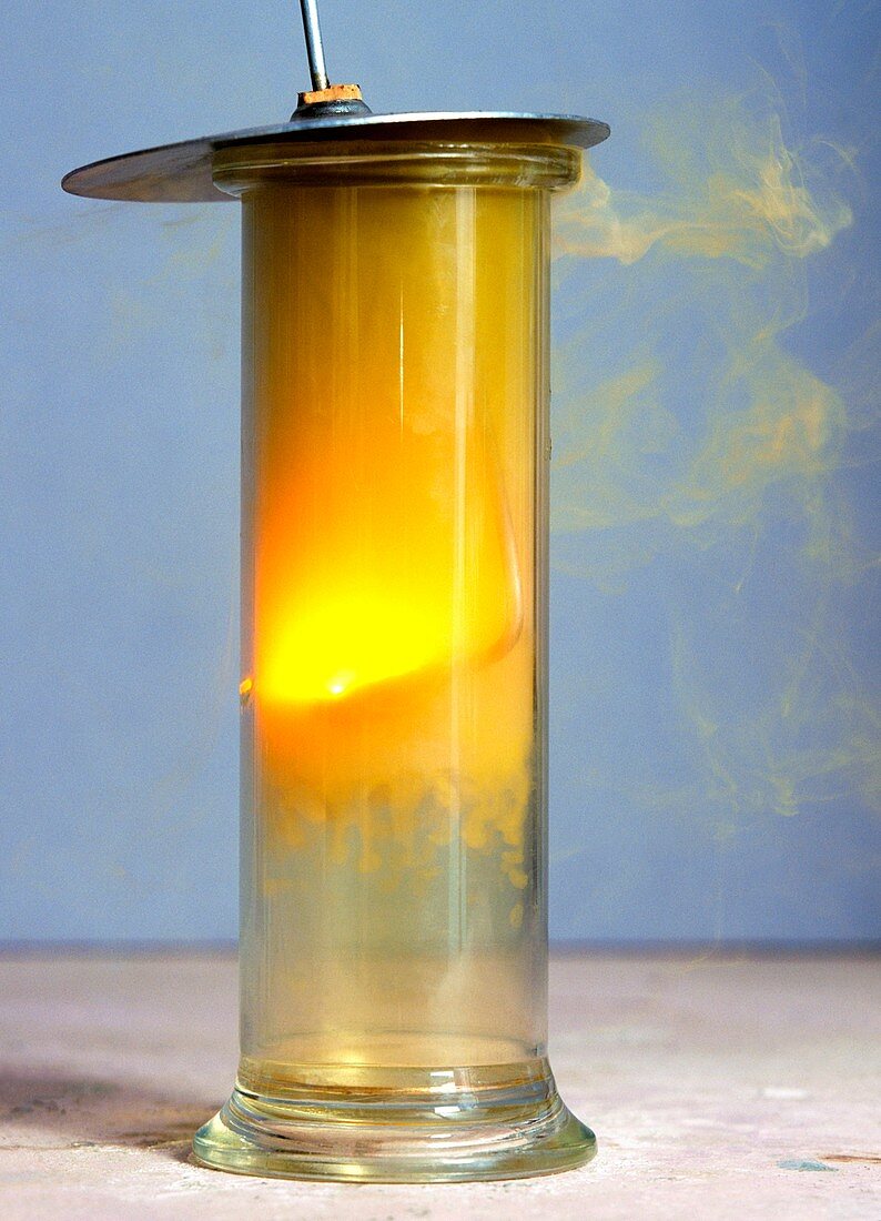 Potassium reacting with chlorine gas