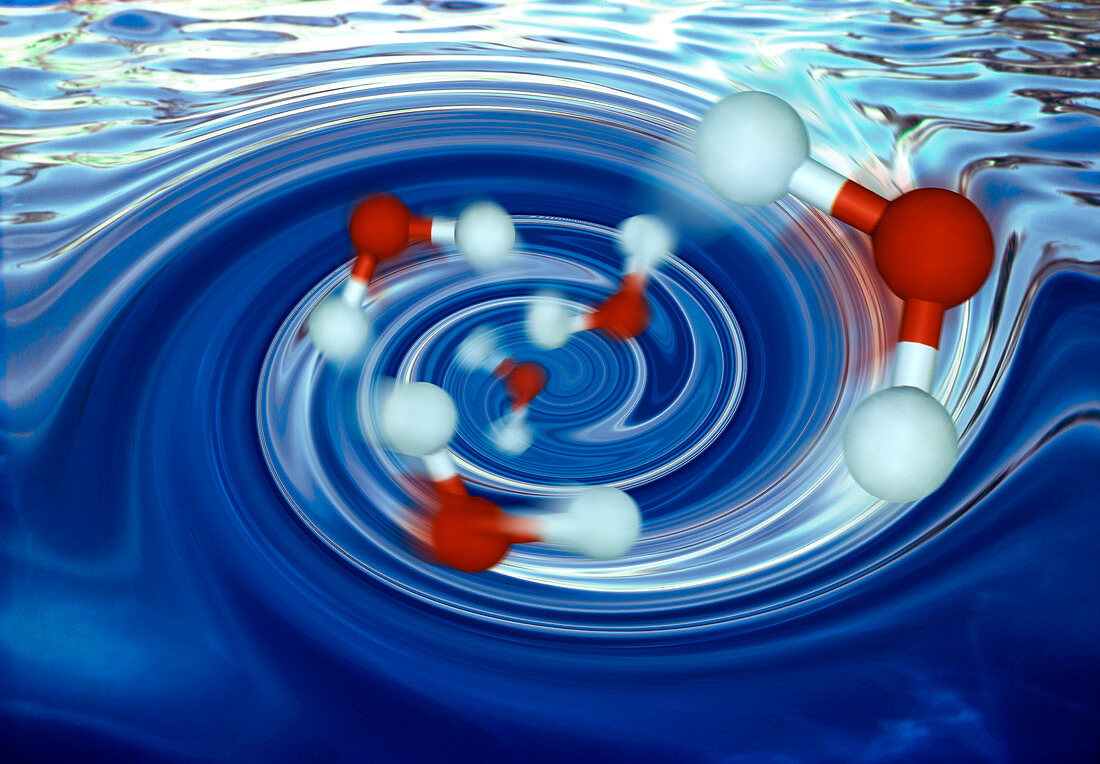 Whirlpool of water molecules