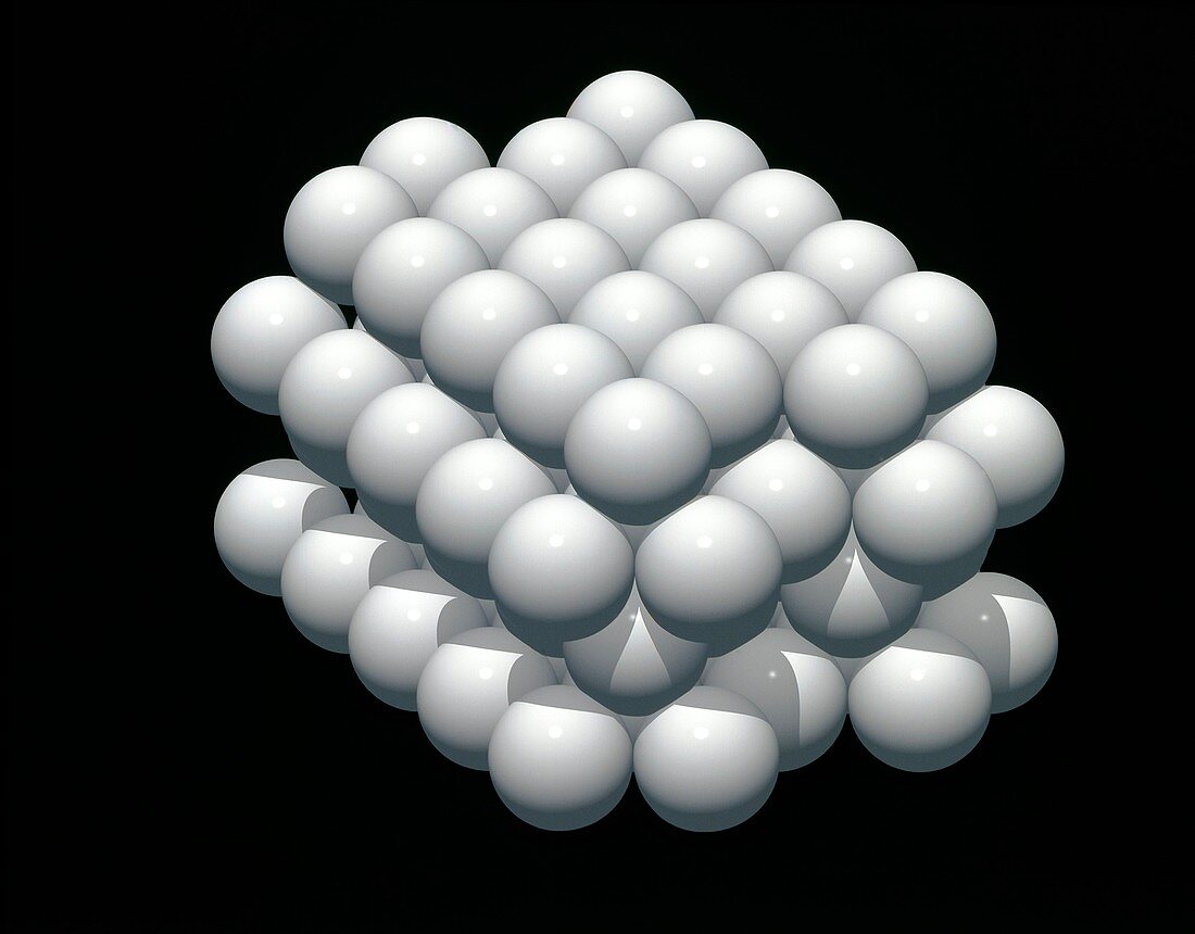 Hexagonal close-packed crystal lattice