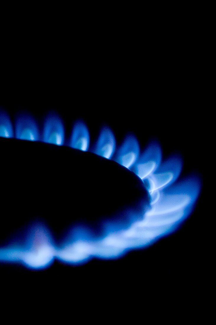 Lit gas ring