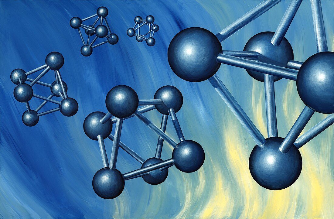Octahedral molecular models,artwork