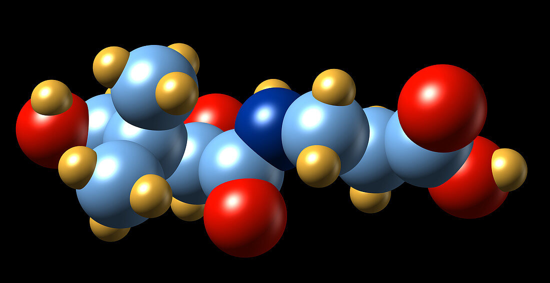 Vitamin B5,molecular model