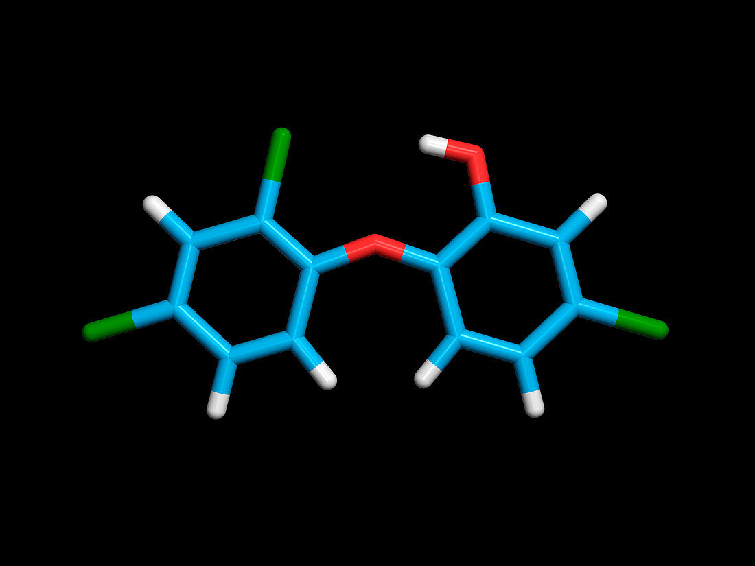 Triclosan antibiotic drug molecule