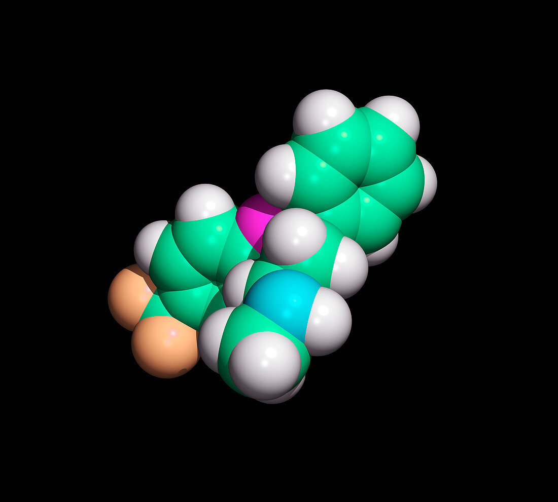 Prozac antidepressant drug molecule