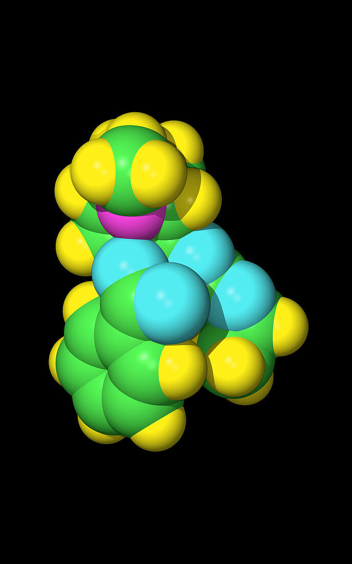 Computer graphic of a molecule of cocaine