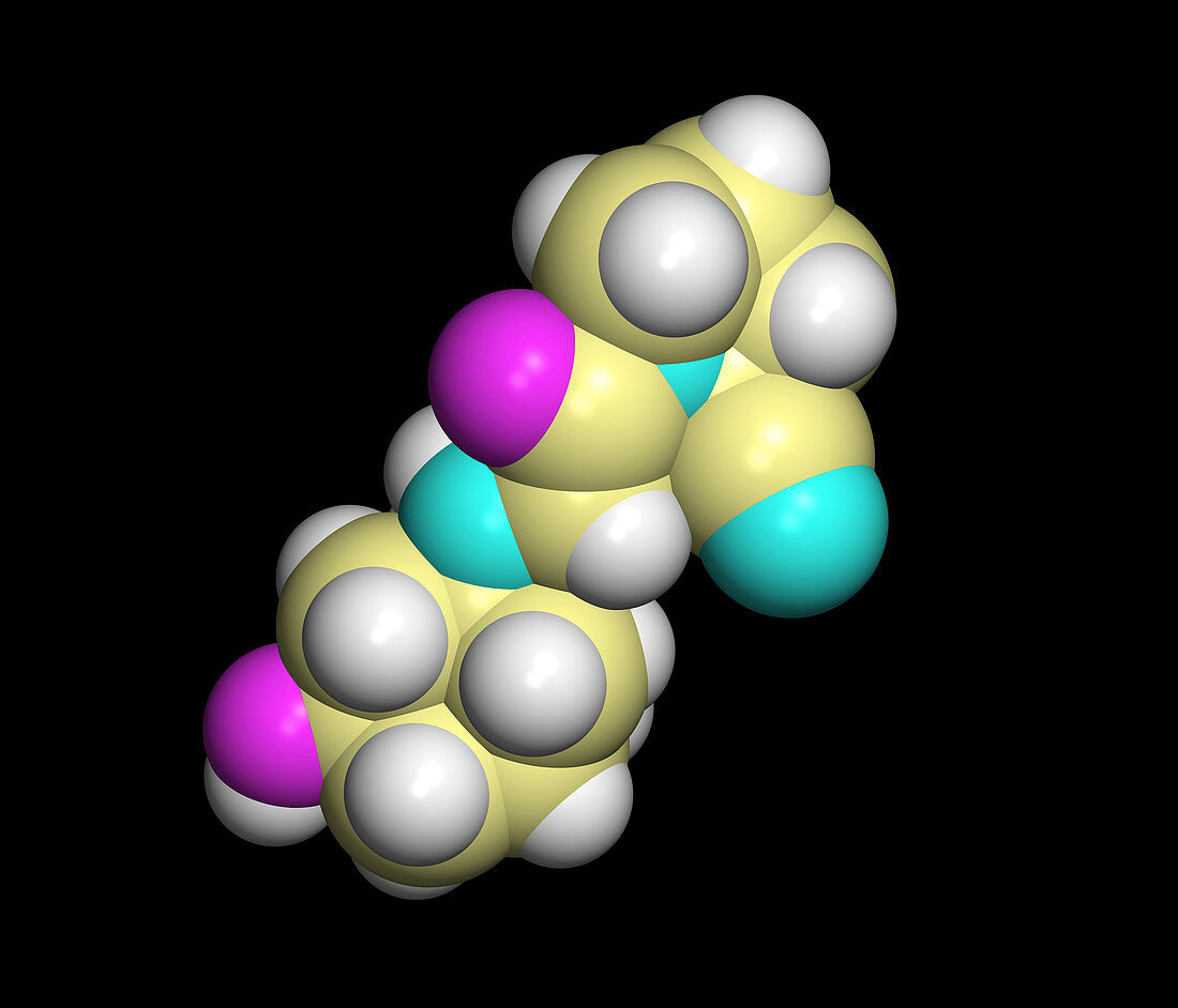 Vildagliptin diabetes drug molecule