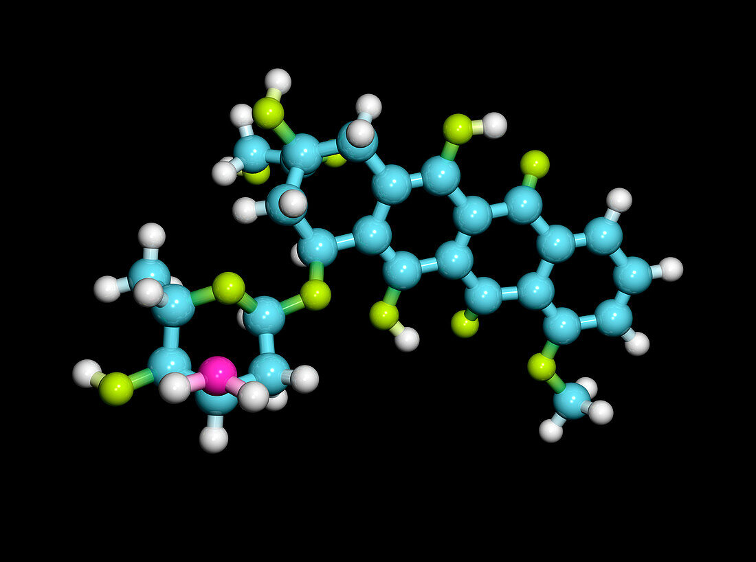 Doxorubicin chemotherapy drug molecule