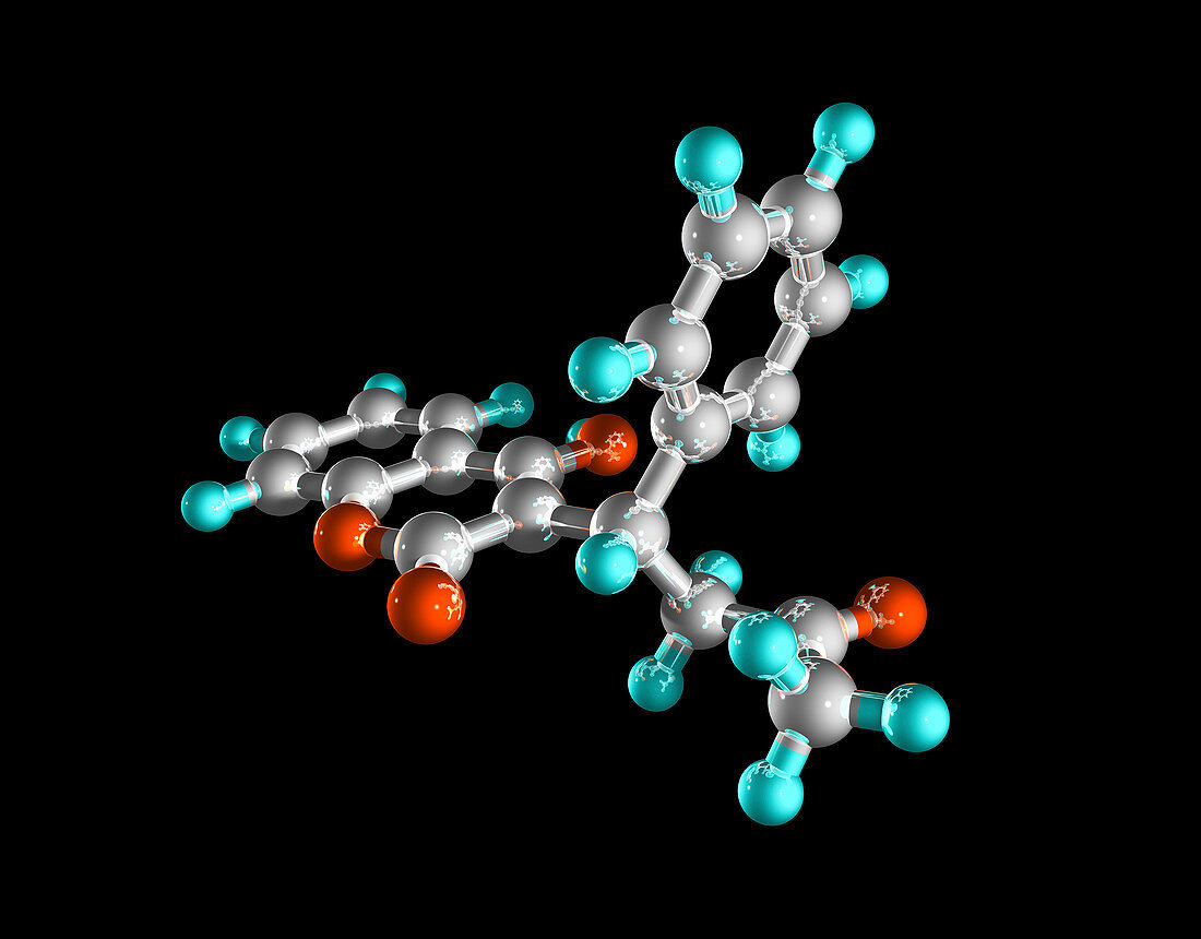 Warfarin anticoagulant drug molecule