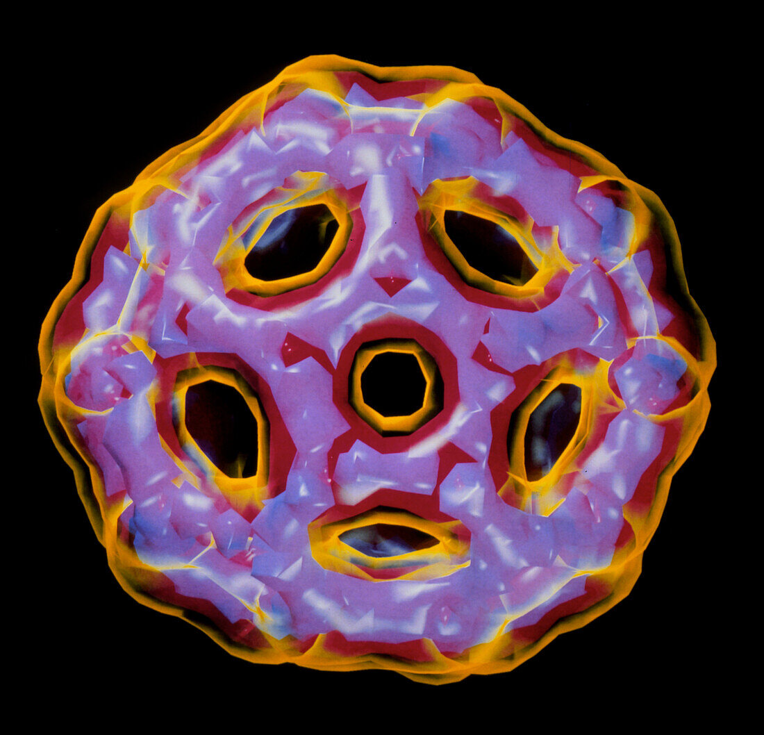 Buckminsterfullerene electron map