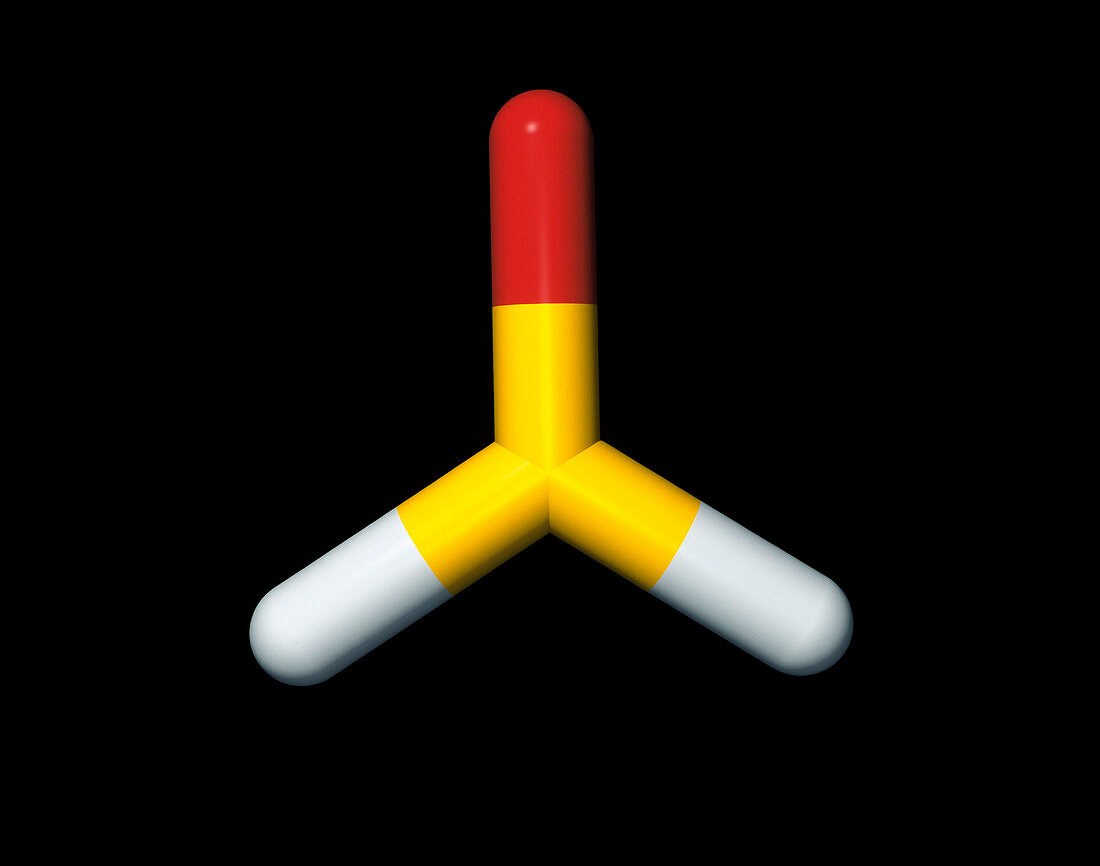 Computer graphic of a molecule of methanal
