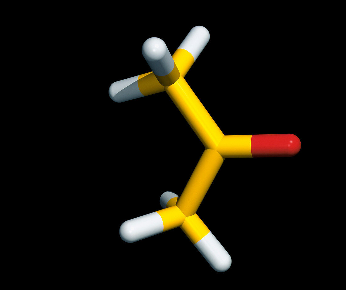 Computer graphic of a molecule of acetone