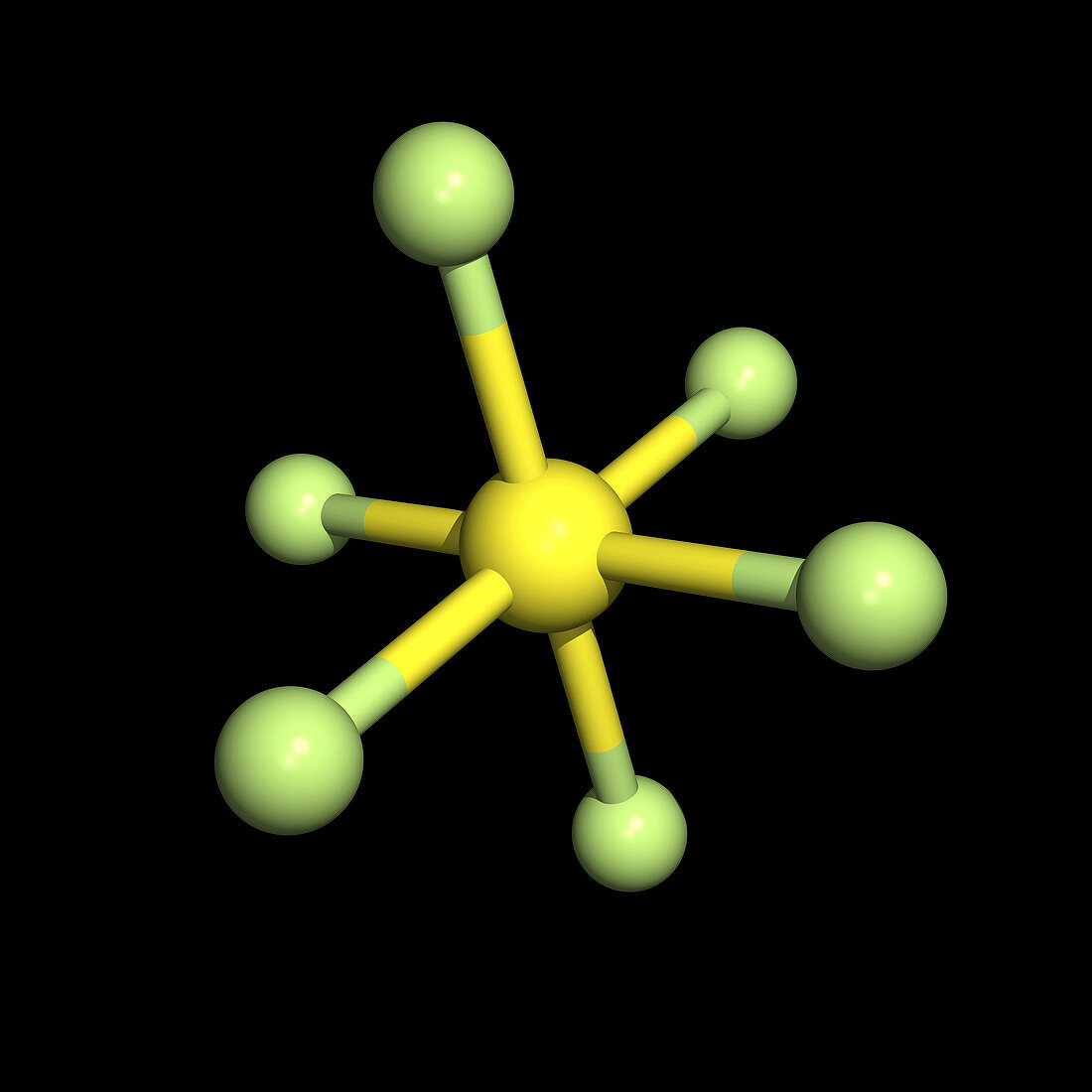 Sulphur hexafluoride molecule