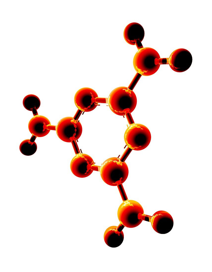 Melamine,molecular model