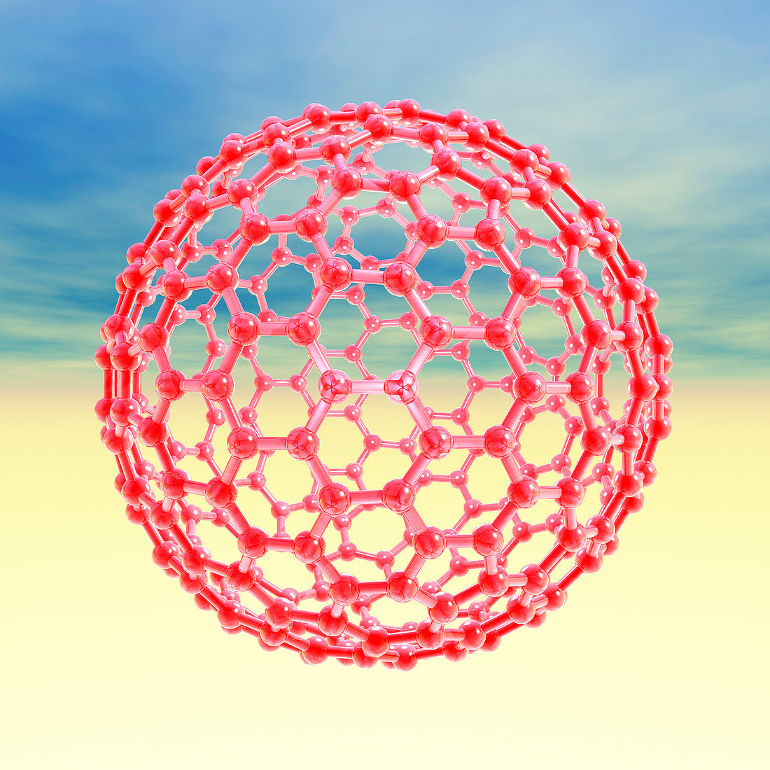Fullerene molecule,computer artwork
