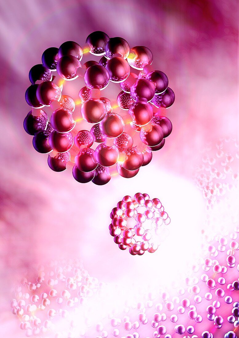 Buckminsterfullerene molecules