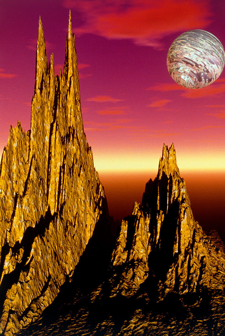 High Peaks 3-D fractal landscape image