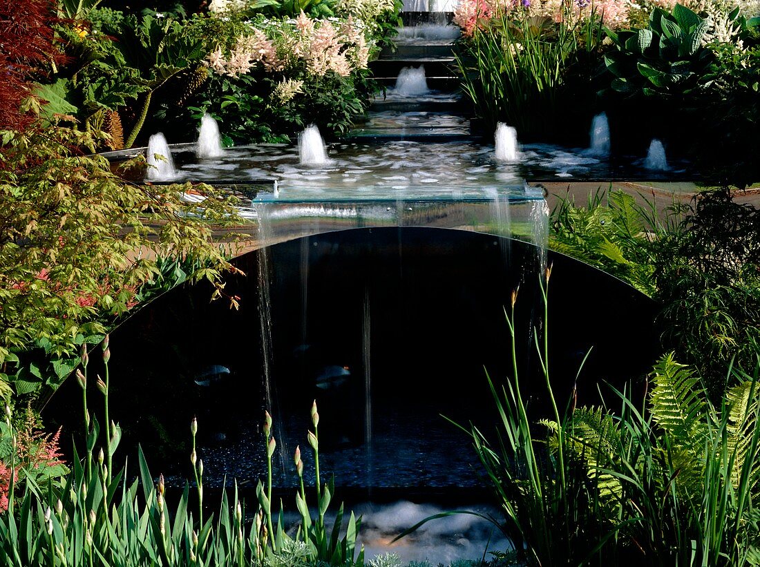 Glass water feature