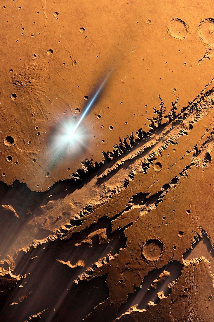 Asteroid impact on Mars,artwork