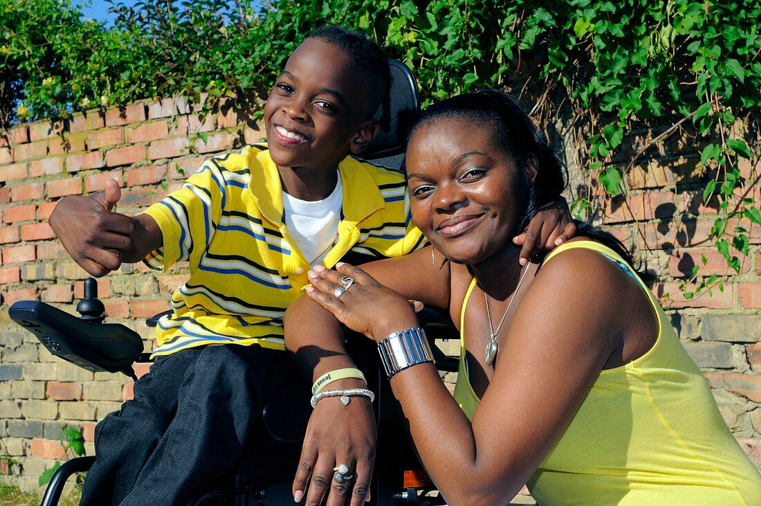 Cerebral palsy child and mother