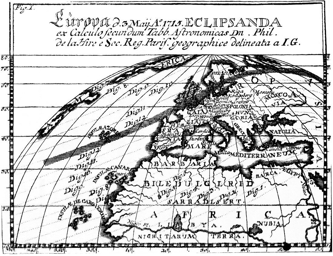 1715 solar eclipse,historical map