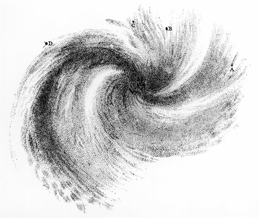 Spiral galaxy M99,1850 artwork
