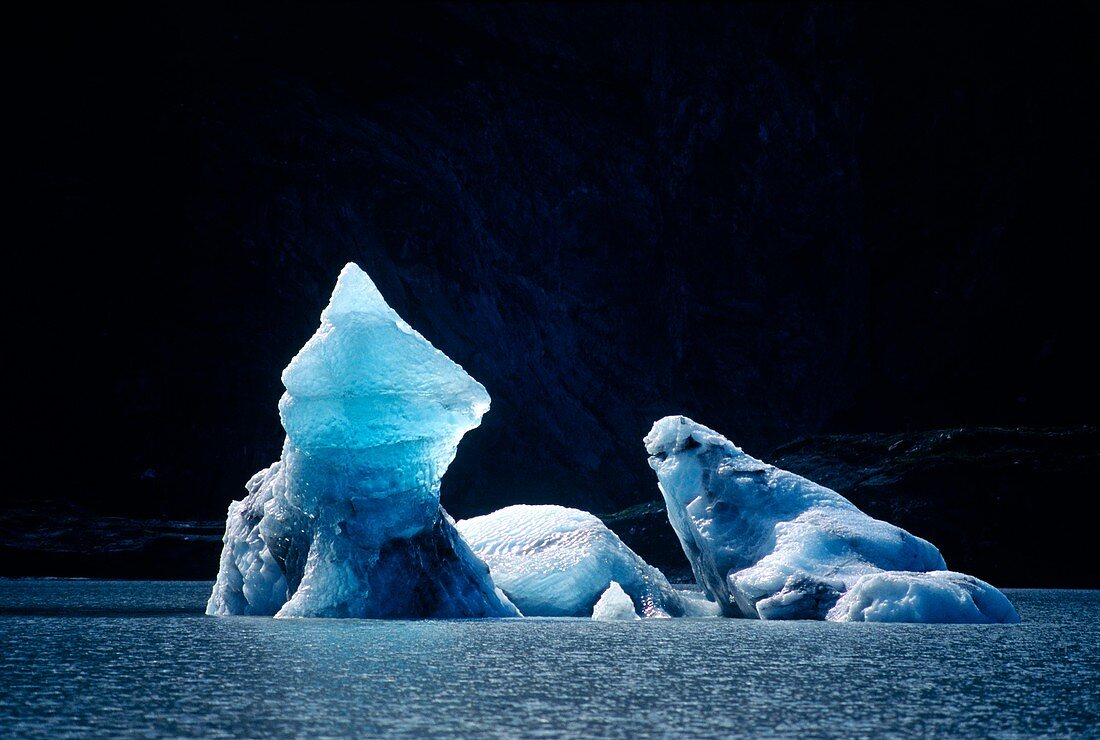 Icebergs in Lowell lake,Canada