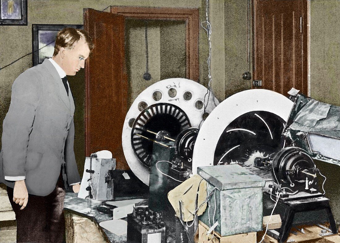 Baird inventing his television,1920s
