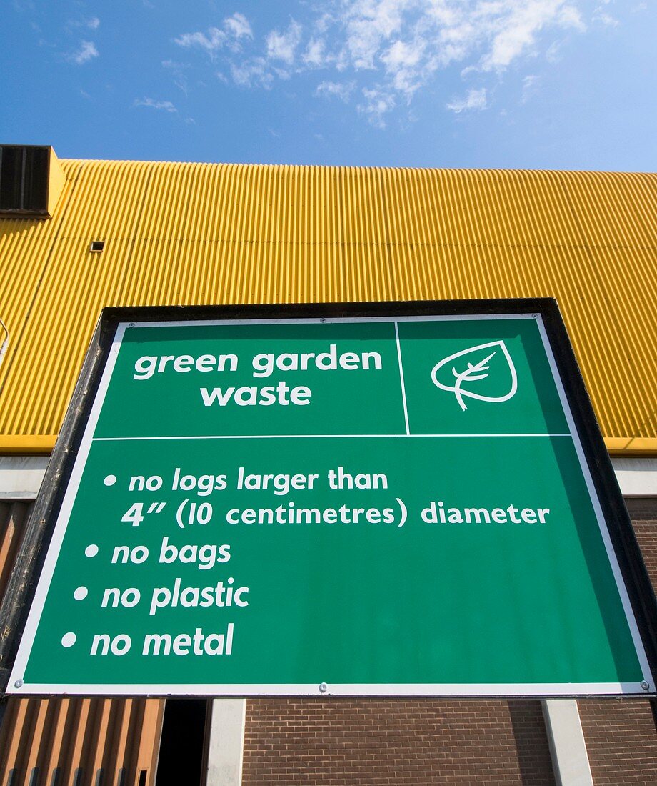 Recycling centre notice board