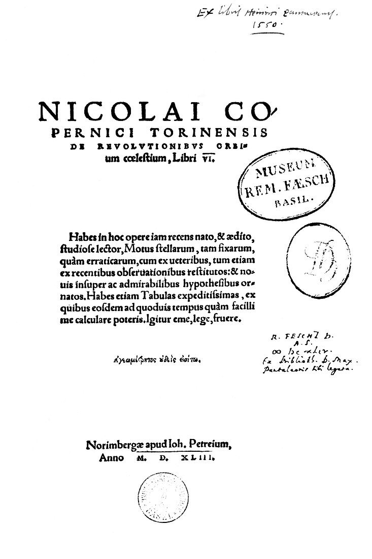 De revolutionibus title page,1543