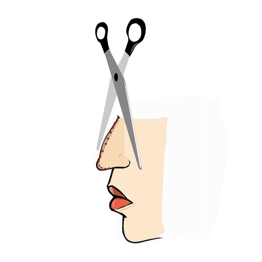 Cosmetic nose surgery,conceptual artwork