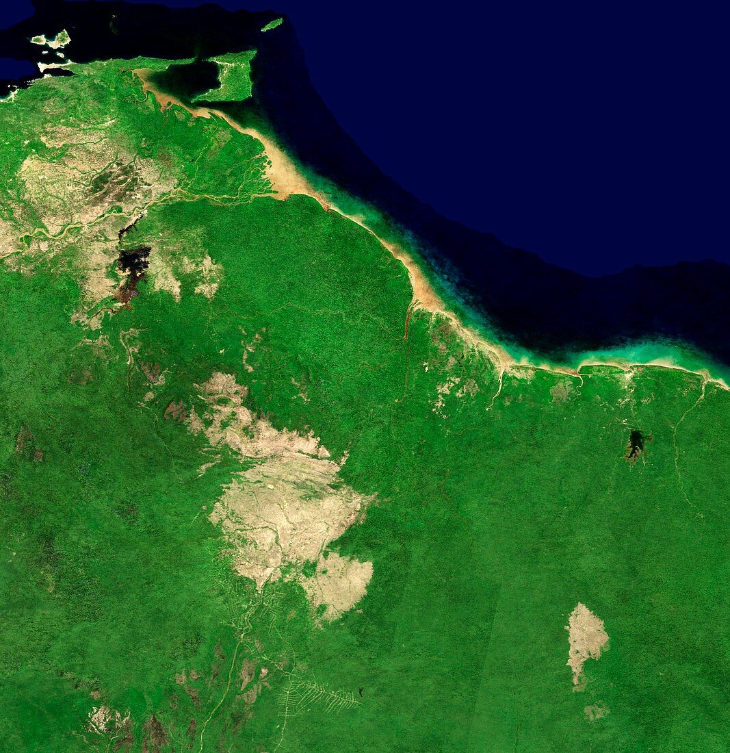 Guyana,South America,satellite image