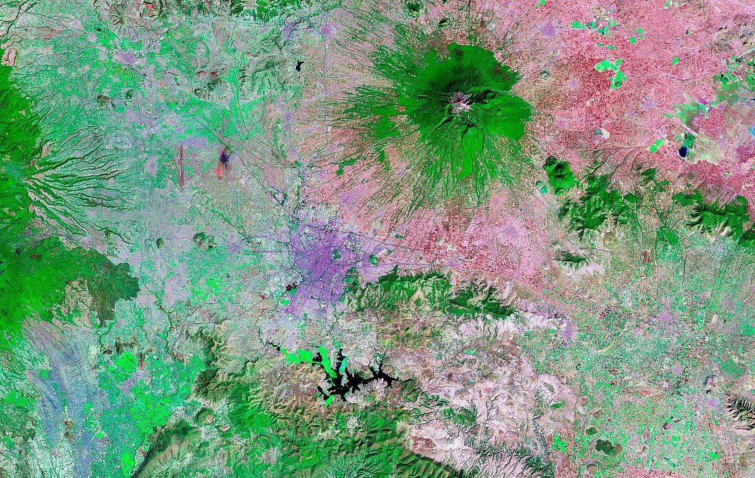 Puebla region,Mexico,satellite image