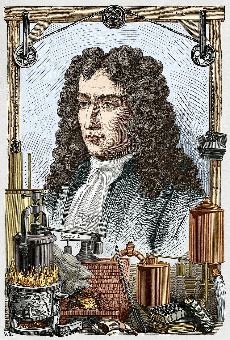 Engraving of Denis Papin,French inventor