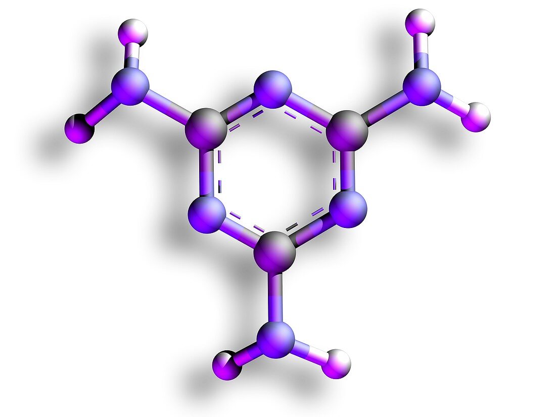 Melamine,molecular model