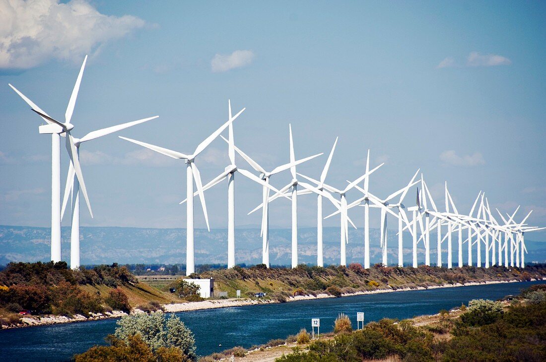 Wind farm and canal