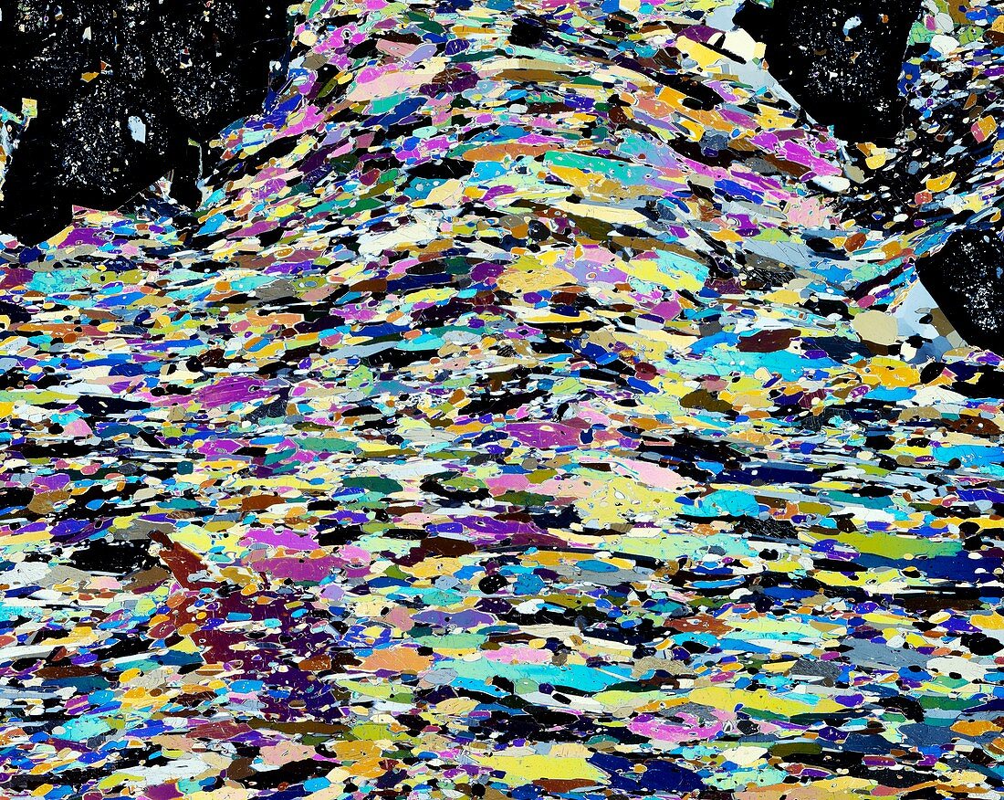 Eclogite rock,light micrograph