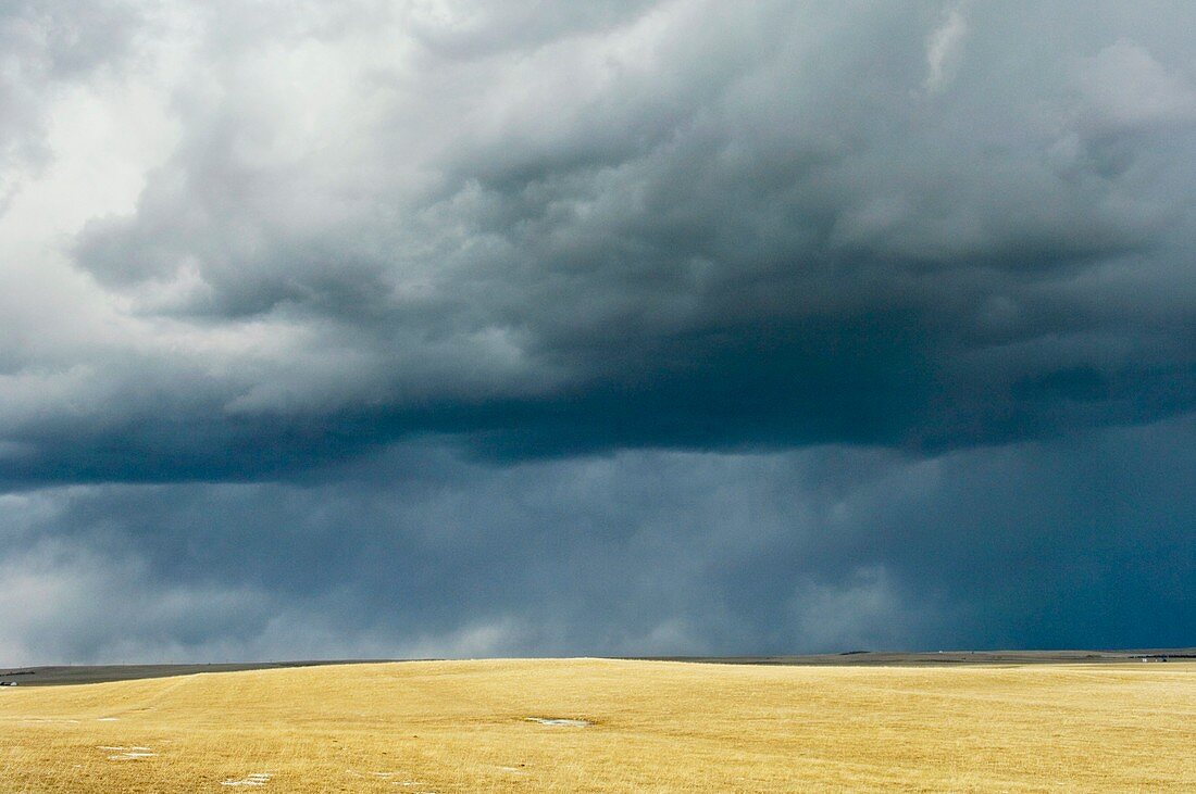Stormy sky over fields