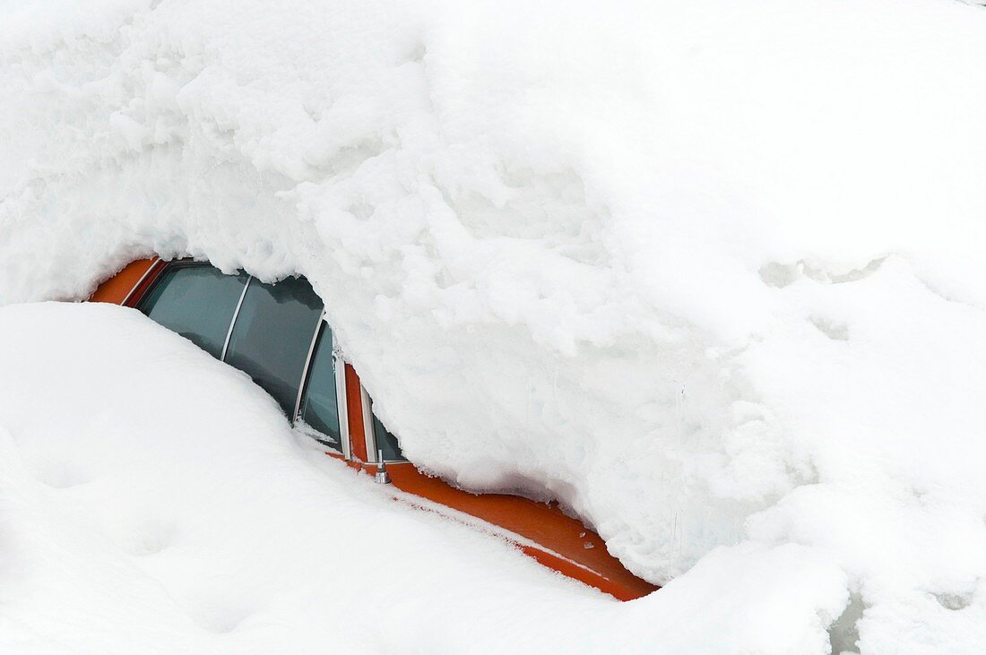 Car covered by snow