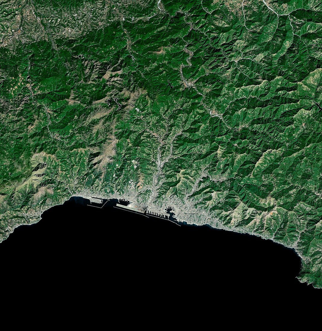 Genoa,Italy,satellite image